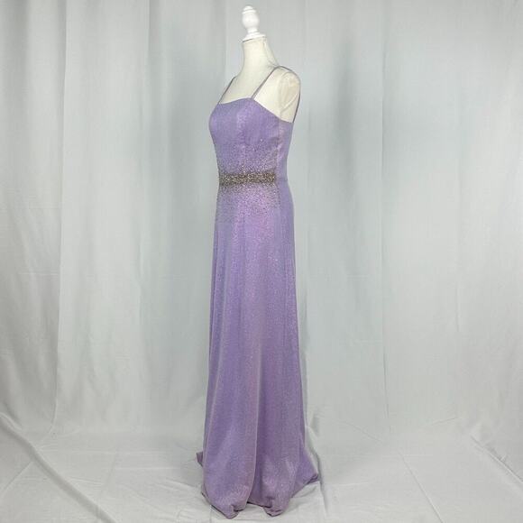 Cassandra Stone Sparkly Strappy Purple Silver Maxi Dress New With Tags Size 8 - Picture 3 of 6